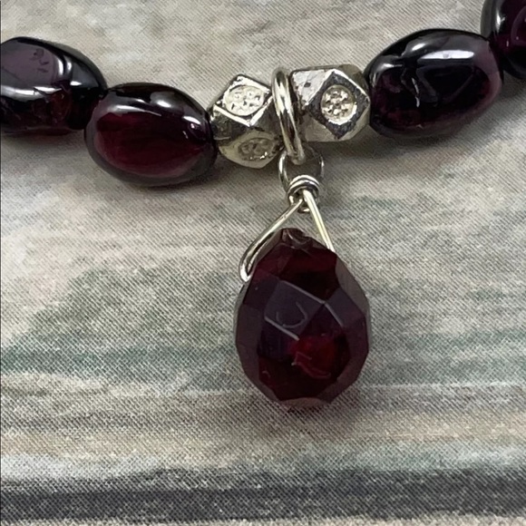 ⭐️Natural Purple Garnet Beaded Bracelet Sterling - Picture 6 of 7